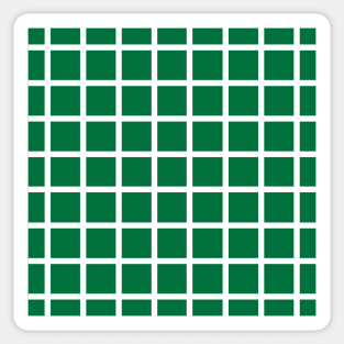 Retro style deep green and white check 2 Sticker